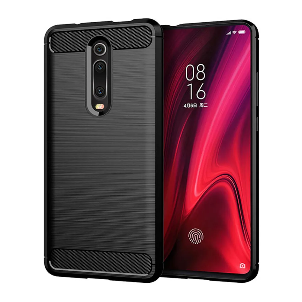 Custodia per Xiaomi Mi 9T Pro / 9T / Redmi K20 Pro / K20, Techsuit, Carbonio, Nera - immagine 1