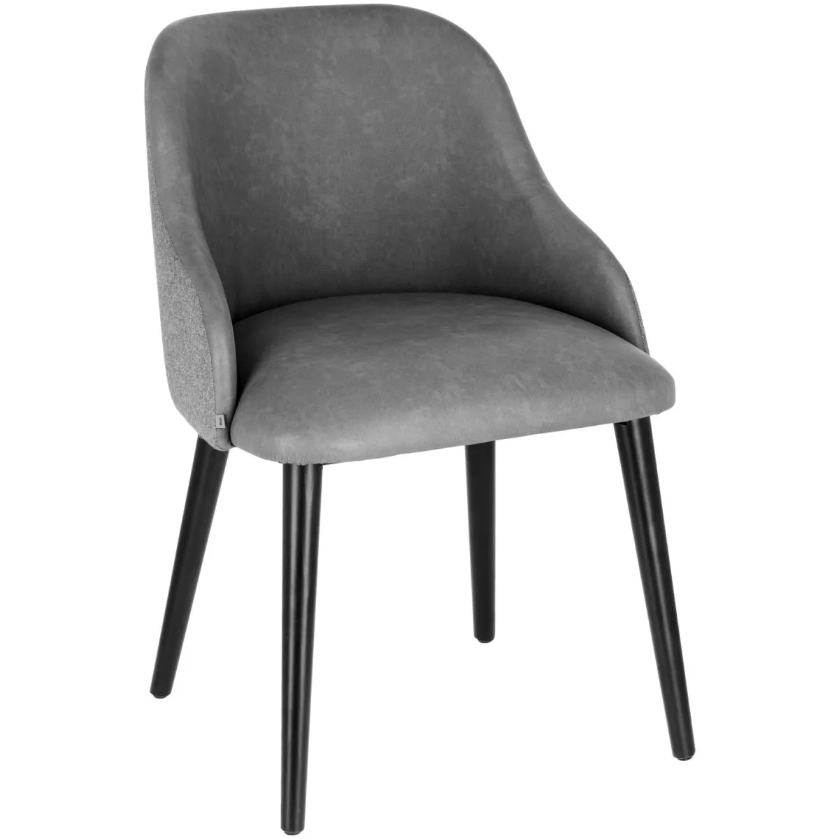 VEGA Poltroncina Almonda Mix in velluto e similpelle; 54x64x77.5 cm (LxPxH); seduta antracite, struttura nero - immagine 1