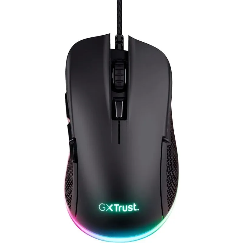 Trust GXT 922 YBAR Mouse da gioco ottico USB RGB 7200 DPI Nero - immagine 1