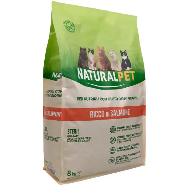 NaturalPet Cat Sterilised Salmone 8 kg - immagine 1