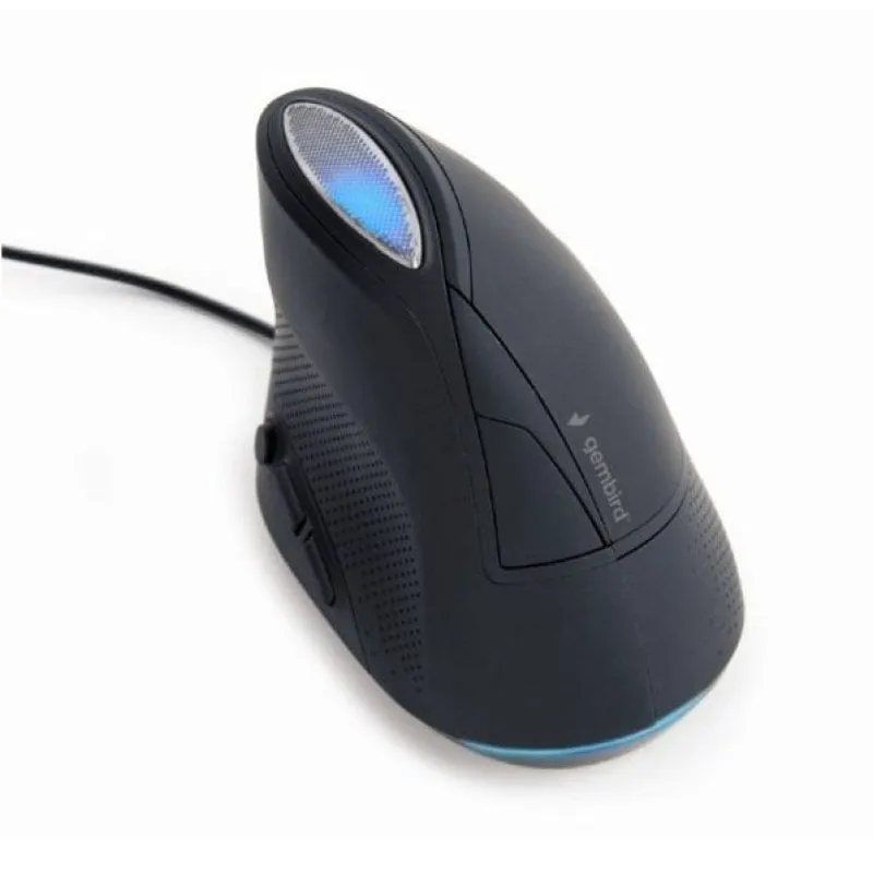 Mouse ottico ergonomico Gembird 6 pulsanti 3200 DPI Grigio siderale - immagine 1