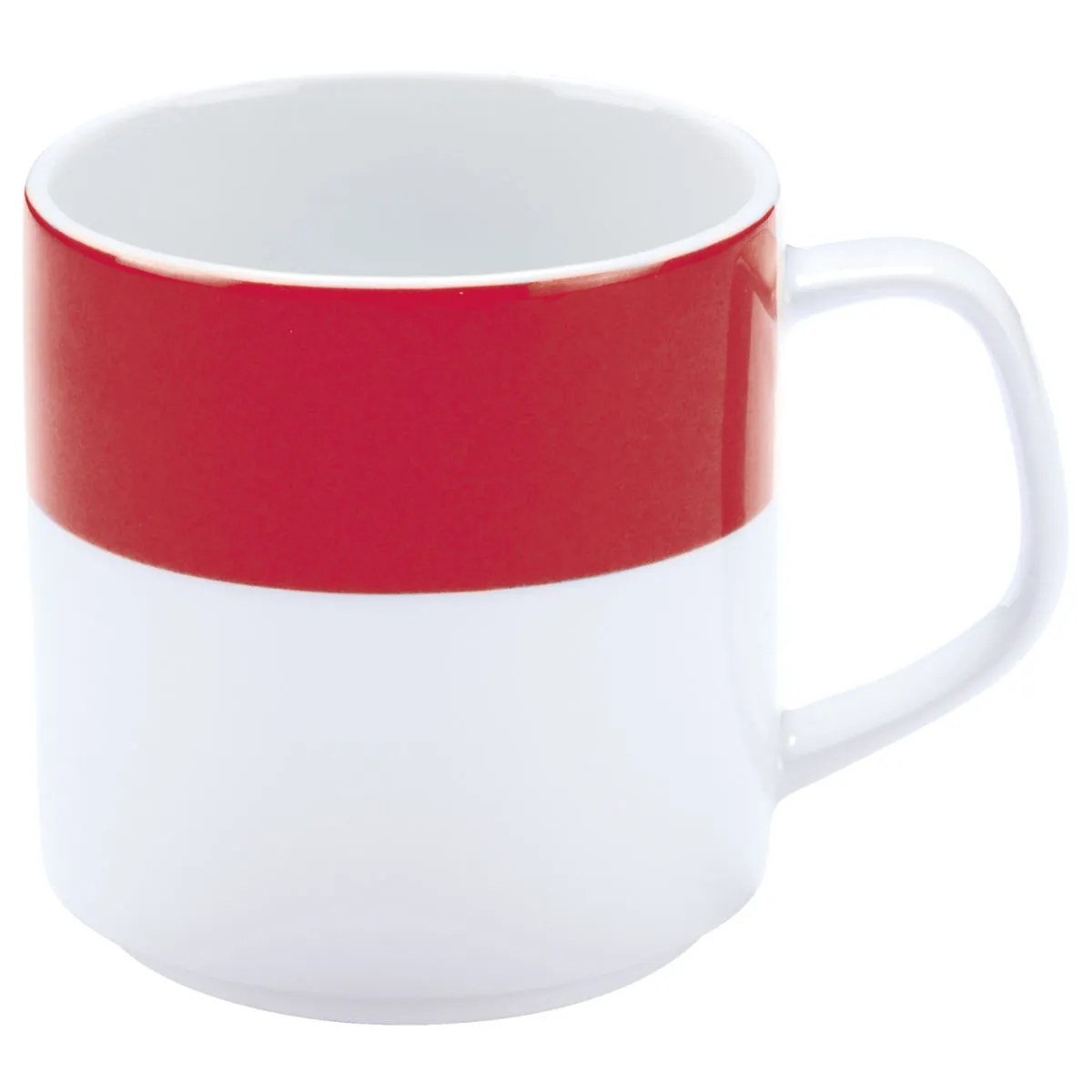 6x PULSIVA Tazza mug Multi-Color; 245 ml, 6x7.8 cm (ØxH); bianco/rosso; rotonda; 6 pz. / Pacco - immagine 1