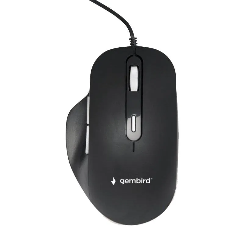 Gembird MUS-6B-02 Mouse ottico LED USB 3600 DPI Nero - immagine 1