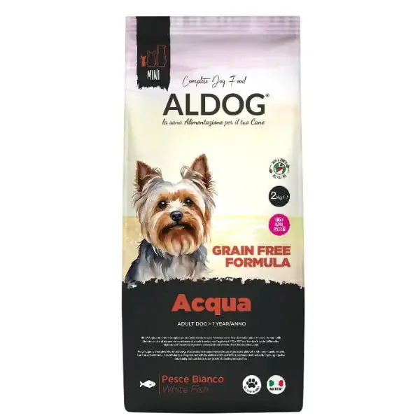 Aldog Acqua Adult Mini Gluten e Grain Free al pesce bianco 2 kg - Croccantini per cani - immagine 1