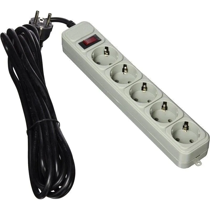 Multipresa Gembird SPG3-B-15C 5 prese Schuko protezione sovratensione interruttore 4,5 m - immagine 1