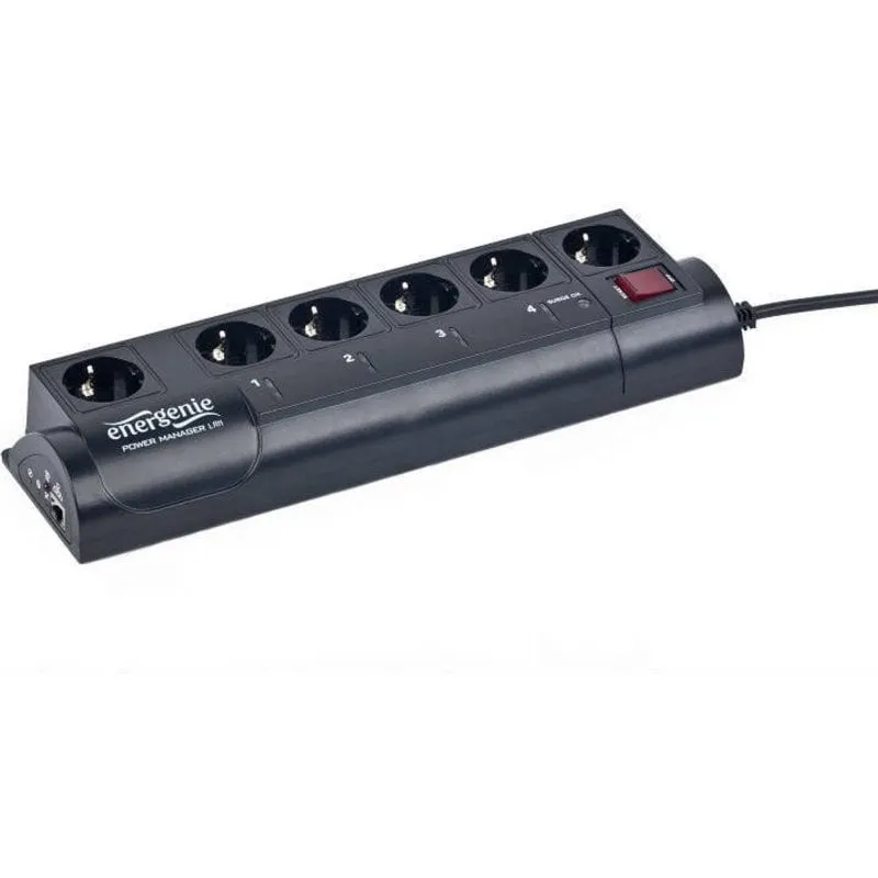Gembird EG-PMS2 Multipresa programmabile con protezione da sovratensione 6 prese Schuko con interruttore 1,8 m Nero - immagine 1