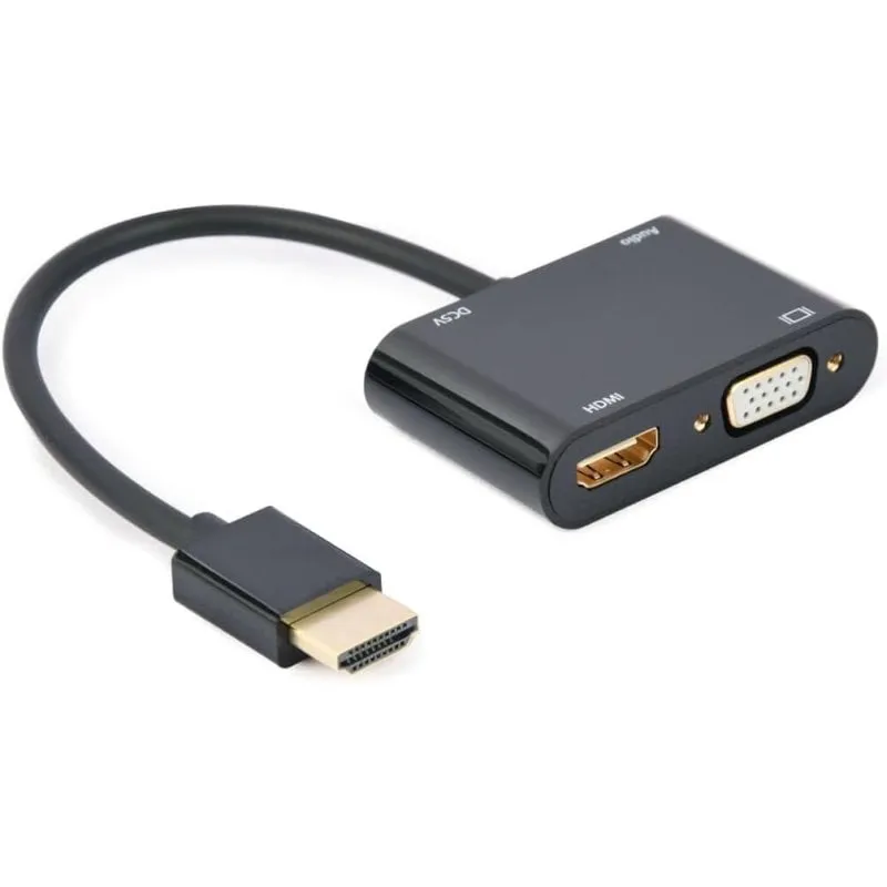 Gembird A-HDMIM-HDMIFVGAF-01 HDMI maschio/femmina + VGA femmina + cavo adattatore jack da 3,5 mm - immagine 1