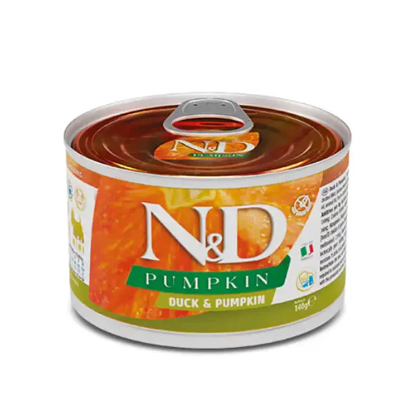 Farmina N&D Pumpkin Canine formula Mini 140 gr Anatra e Zucca - confezione da 6 pezzi - Cibo umido per cani - immagine 1
