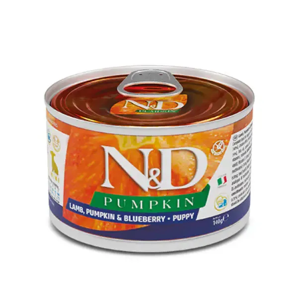 Farmina N&D Pumpkin Canine formula Mini 140 gr Puppy agnello e zucca - confezione da 6 pezzi - Cibo umido per cani - immagine 1
