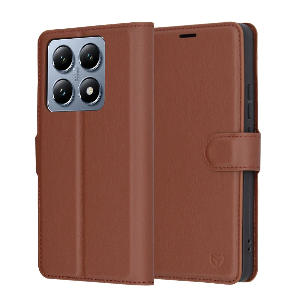 Custodia per Xiaomi 14T Pro, Techsuit, Leather Folio, Marrone - immagine 1