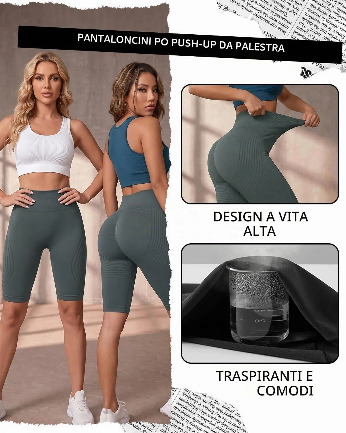 Legging Anti Cellulite Donna, Compressione Anti Cellulite Leggings Snellenti, Push Up Vita Alta, Pantaloni Sportivi Yoga Fitness, S - immagine 5
