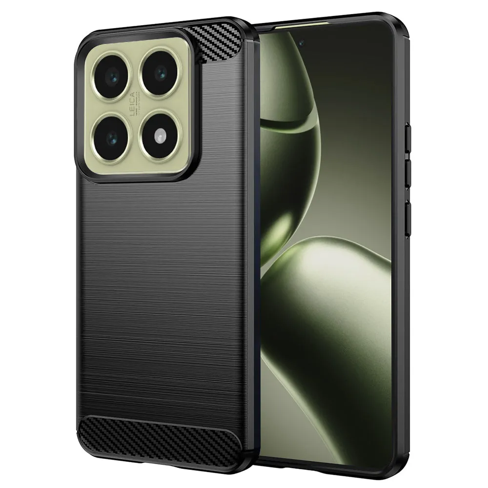 Custodia per Xiaomi 14T, Techsuit, Carbonio, Nera - immagine 1