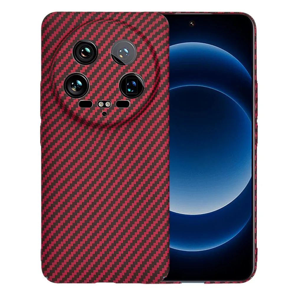 Custodia per Xiaomi 14 Ultra, Techsuit, Carbonite FiberShell, Rossa - immagine 1