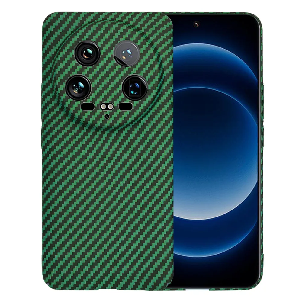 Custodia per Xiaomi 14 Ultra, Techsuit, Carbonite FiberShell, Verde - immagine 1