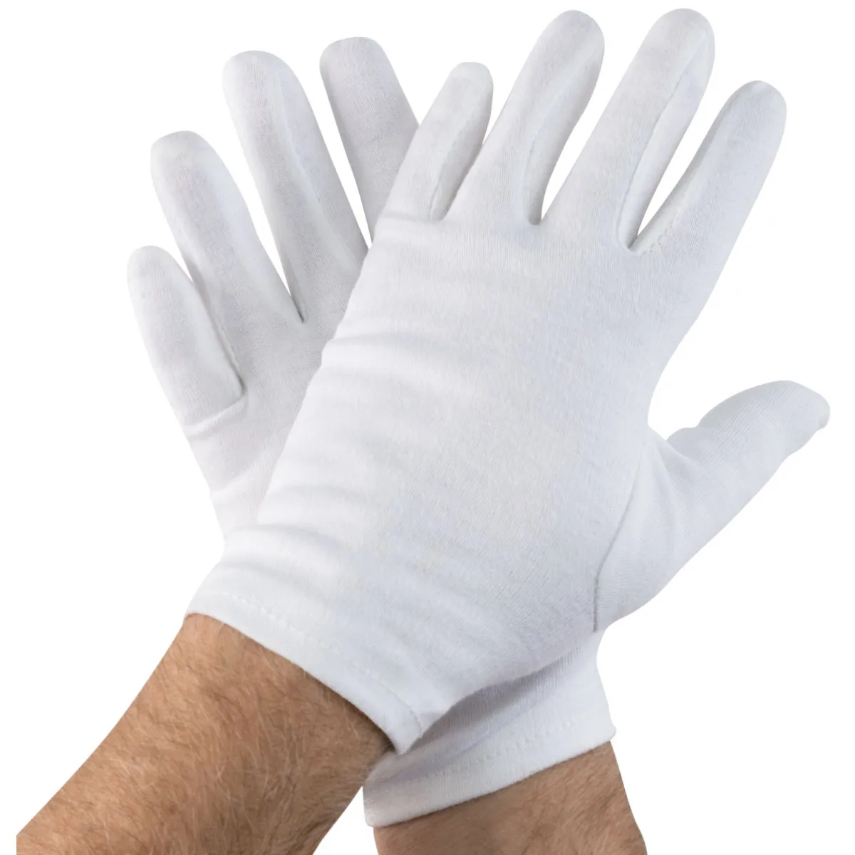 12x Hygostar Guanti in cotone Blanc; Taglia S, 23 cm (L); bianco; 12 paio / Pacco - immagine 1