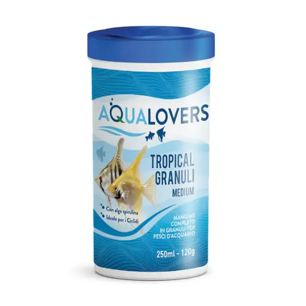 Tropical Granuli Aqualovers mangime completo per pesci d'acquario piccoli e medi Medium 120 gr (250 ml) - immagine 1