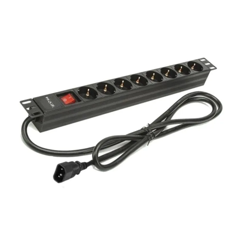 Phasak BNS 3535 Multipresa con interruttore 8 prese di corrente 2 m Nero - immagine 1