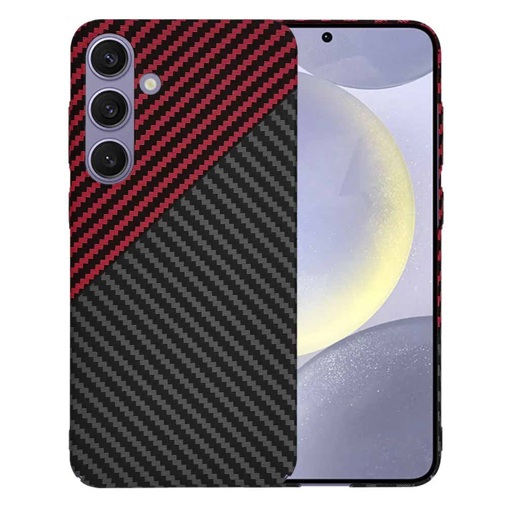 Custodia per Samsung Galaxy S24+ S926, Techsuit, Carbonite FiberShell, Nero Rosso - immagine 1