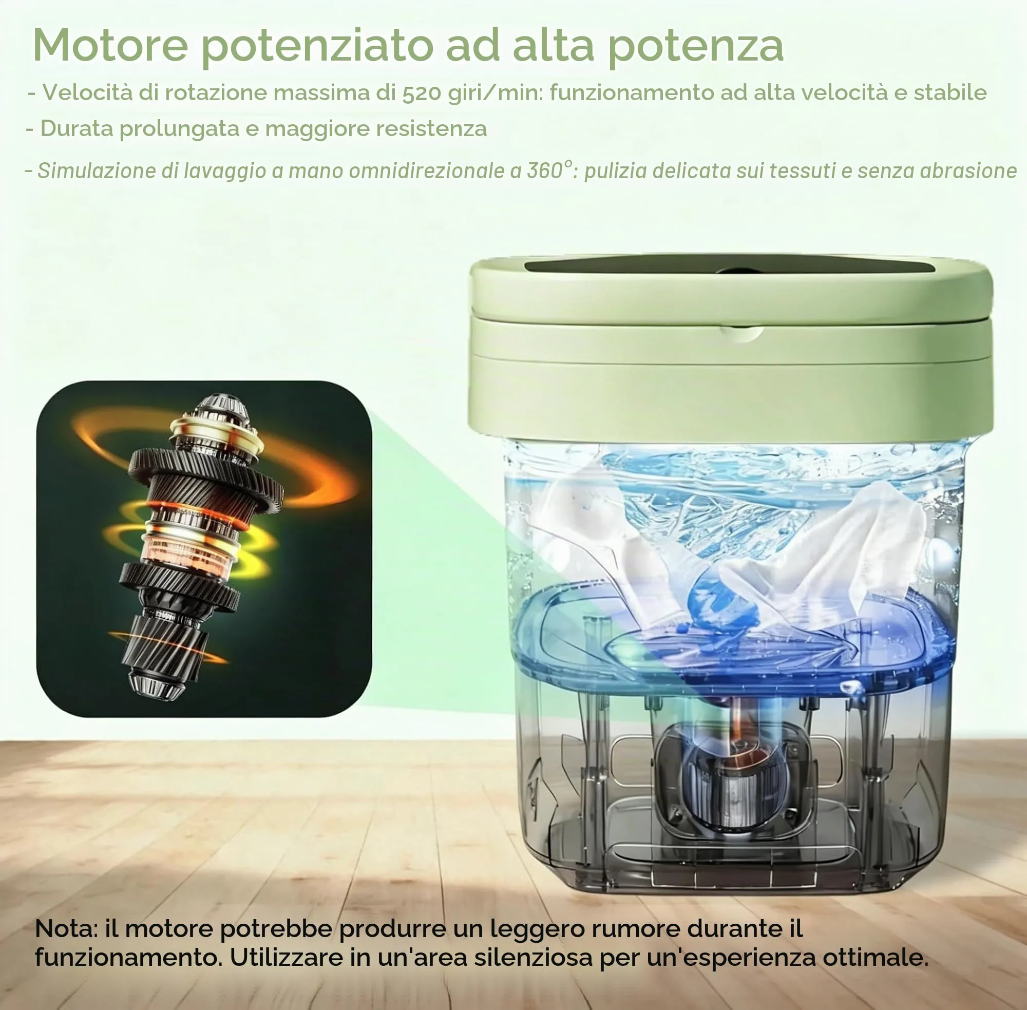 Lavatrice Pieghevole 8L, Mini Lavatrice Portatile con 3 Modalità di Lavaggio & Cestello Strizzatore, Disinfezione Ag+, Risparmio Energetico per Intimo, Calzini, Abiti Bambino, Viaggio e Studentato - immagine 2