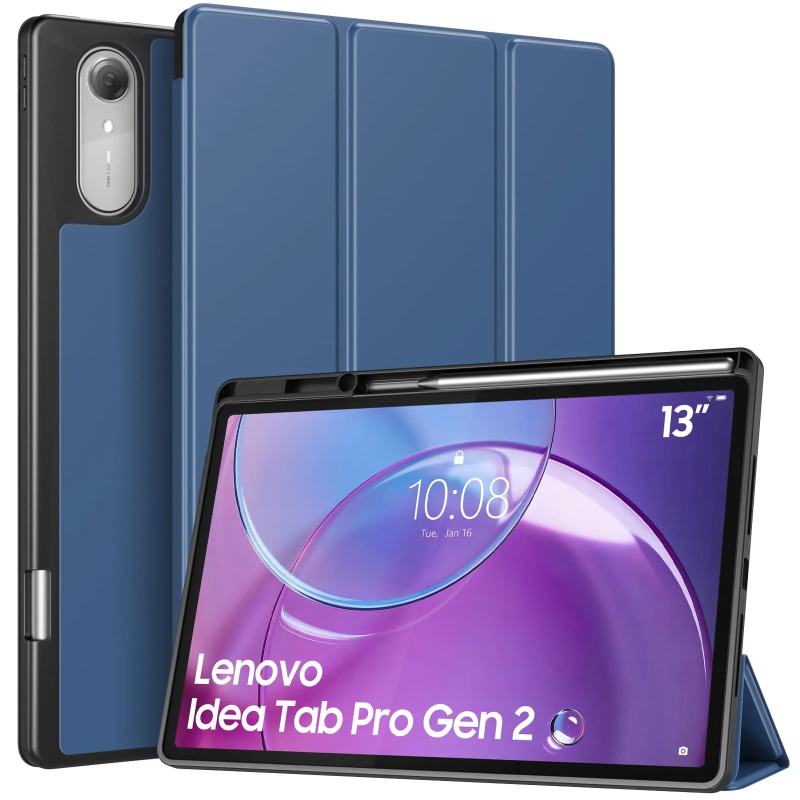 MoKo Cover per Lenovo Idea Tab Pro Gen 2 13" con Porta Penna, Blu Marino - immagine 1