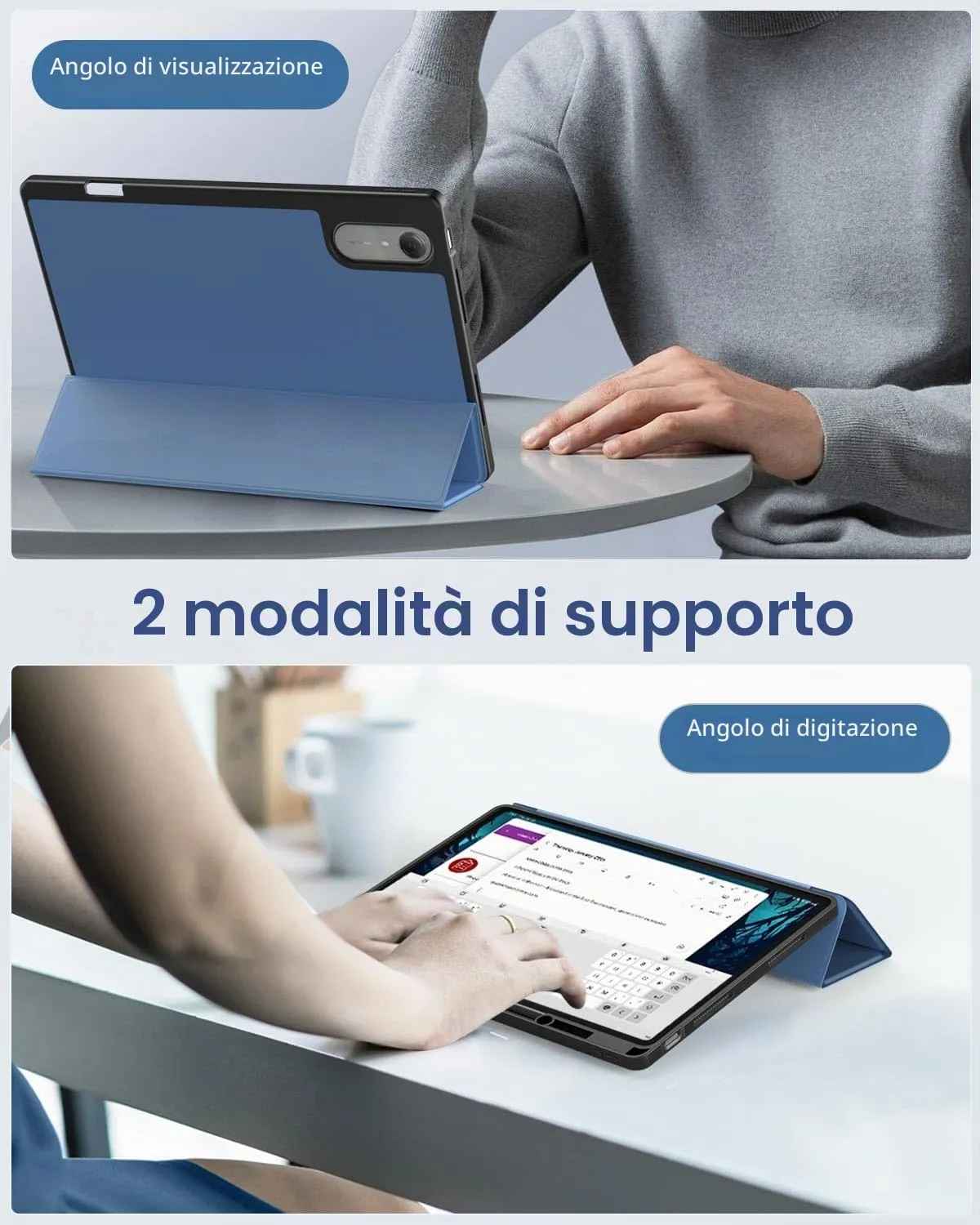 MoKo Cover per Lenovo Idea Tab Pro Gen 2 13" con Porta Penna, Blu Marino - immagine 6