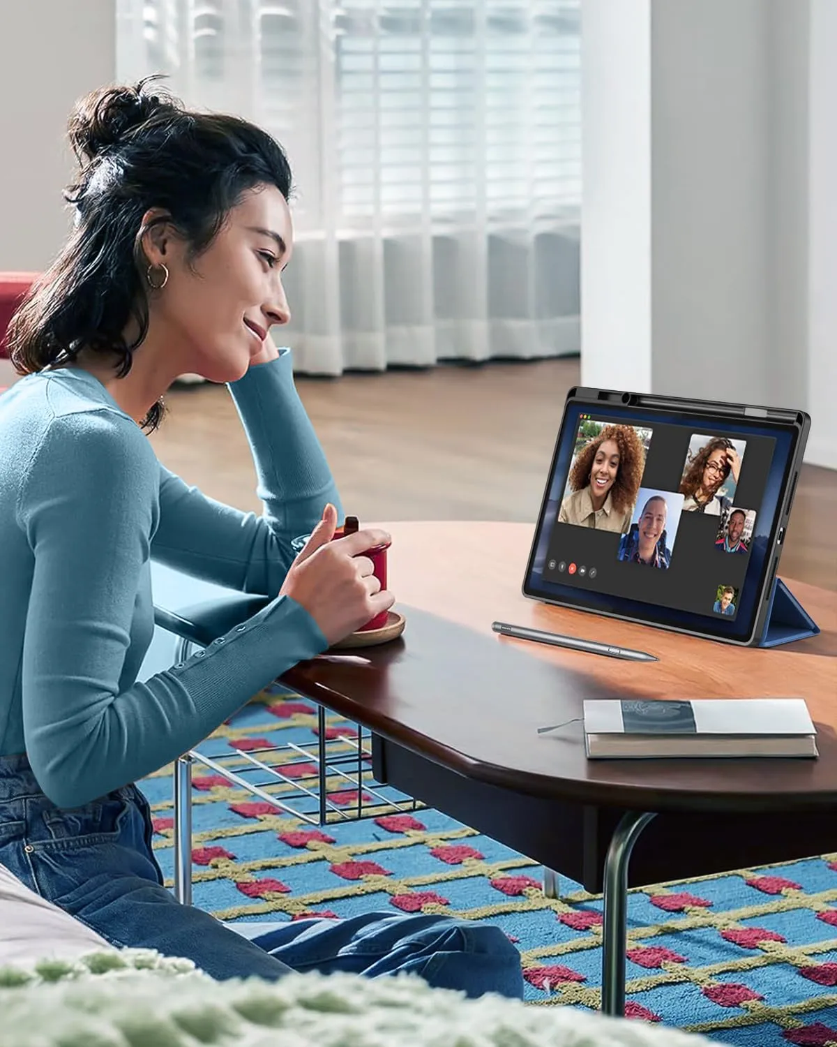 MoKo Cover per Lenovo Idea Tab Pro Gen 2 13" con Porta Penna, Blu Marino - immagine 7