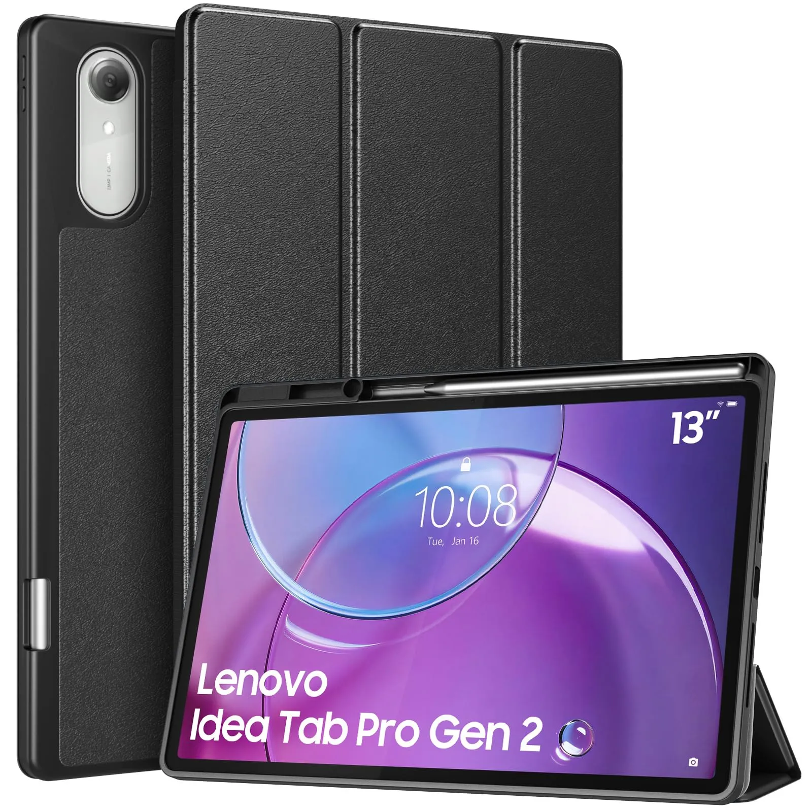 MoKo Cover per Lenovo Idea Tab Pro Gen 2 13" con Porta Penna, Nero - immagine 1