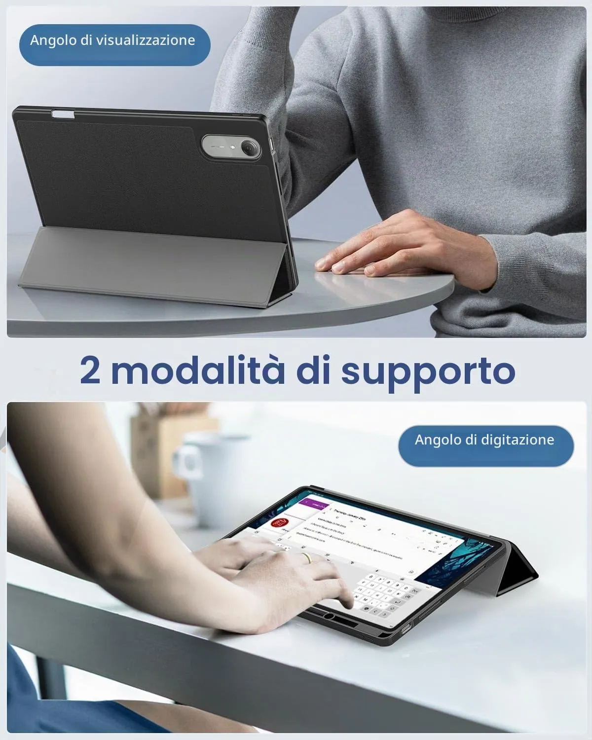 MoKo Cover per Lenovo Idea Tab Pro Gen 2 13" con Porta Penna, Nero - immagine 6