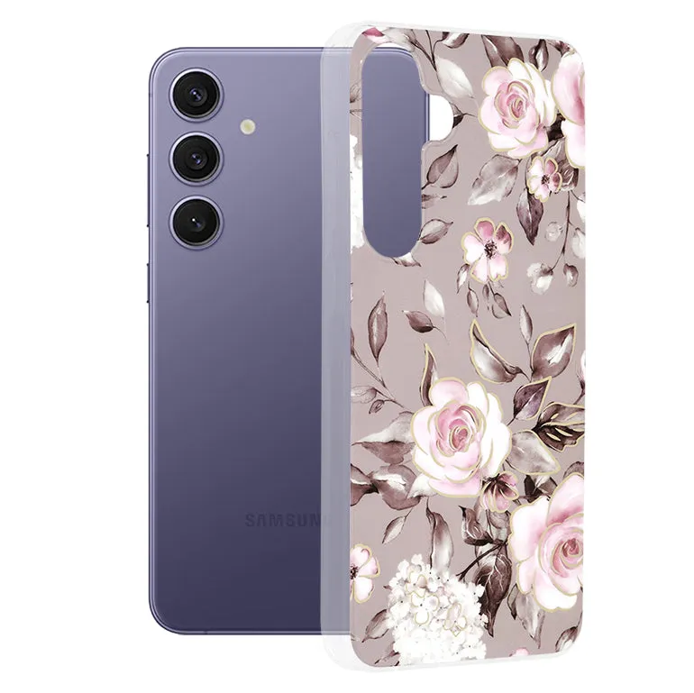 Custodia per Samsung Galaxy S24+ S926, Techsuit, Marble, Grigio - immagine 1