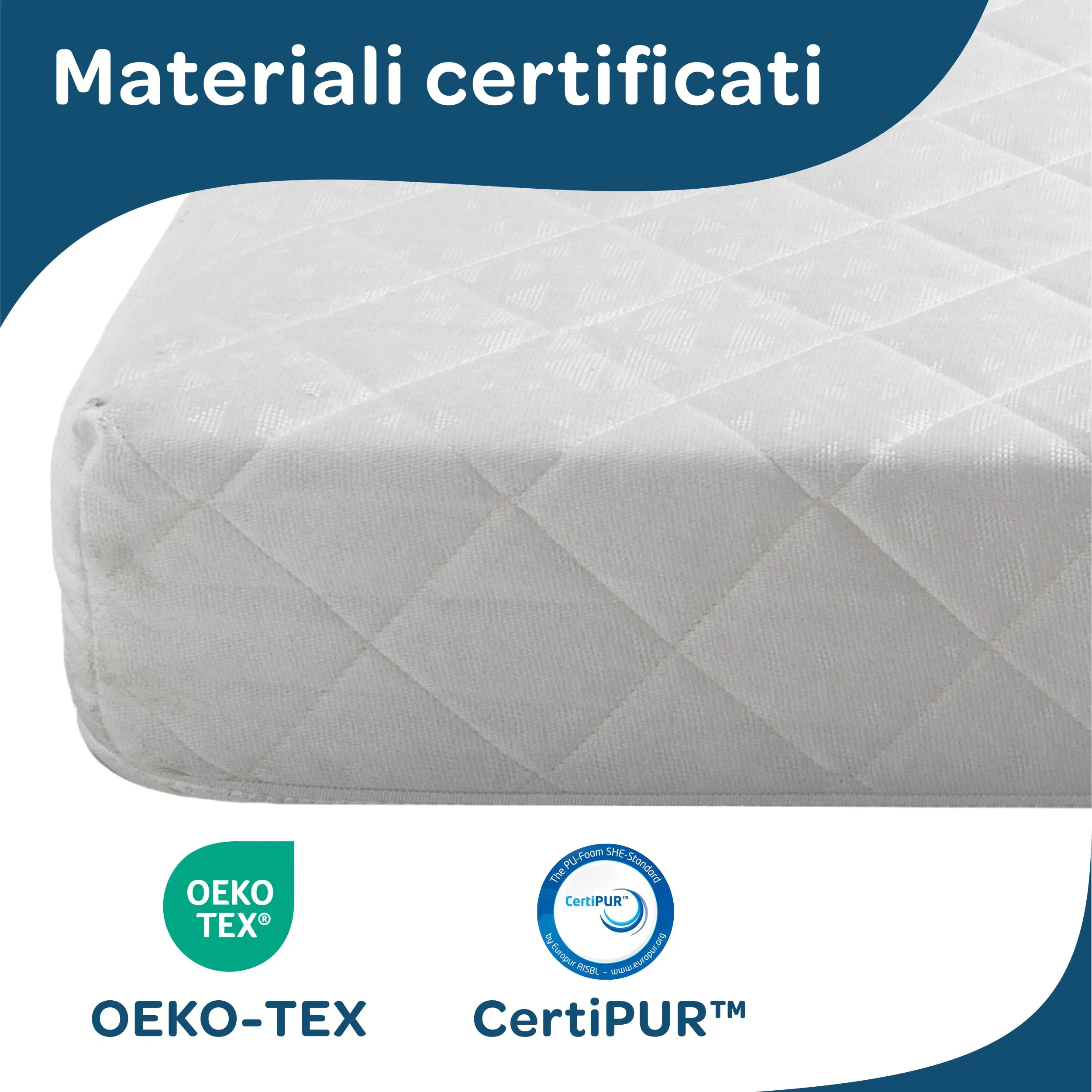 DOLCI SOGNI Materasso Bambini 80x160 - Materasso Letto Singolo - Alto 12cm, Schiuma Traspirante H2, Fodera Anallergica, Certificato Oeko Tex 100 e CertiPur, Antiacaro, Durevole - Made in Italy - immagine 7