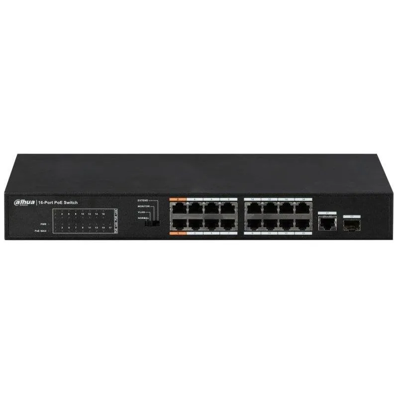Switch Dahua Technology DH-PFS3117-16ET-135 16 Porte Fast Ethernet PoE+ 1 Combo - immagine 1