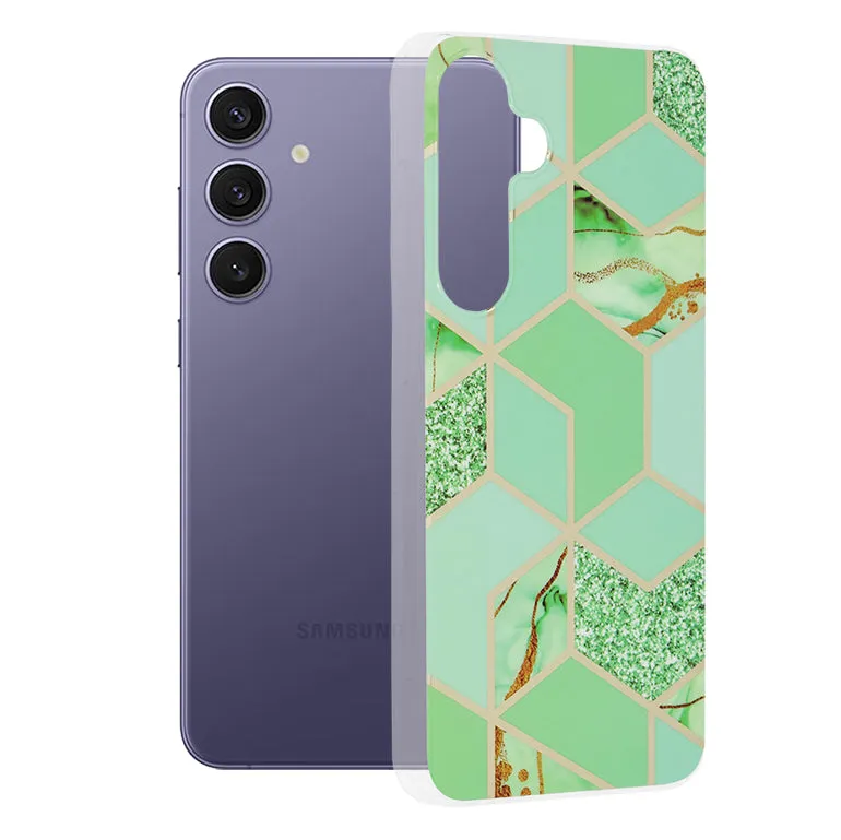 Custodia per Samsung Galaxy S24+ S926, Techsuit, Marble, Verde - immagine 1