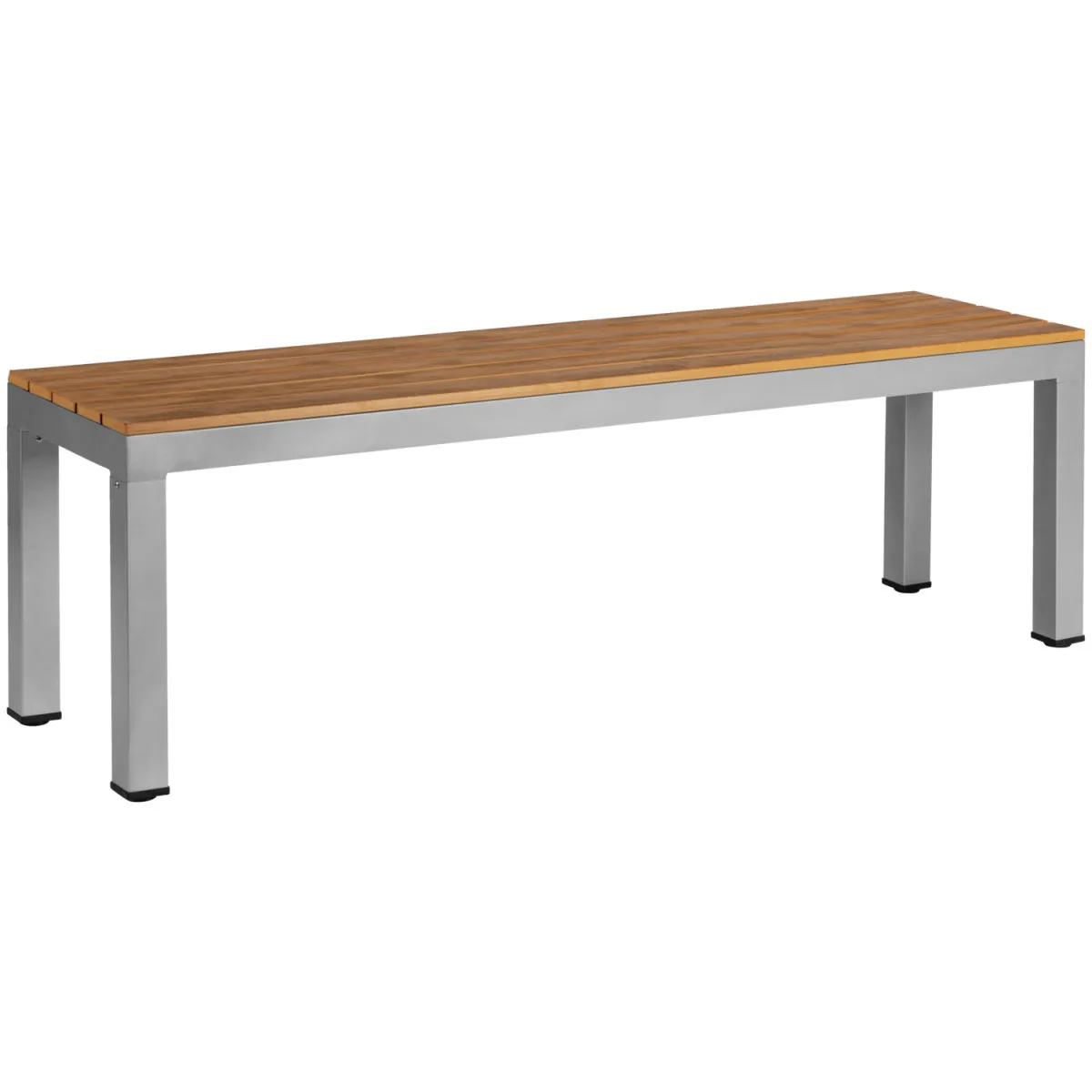 PULSIVA Panca da esterno Resistance; 140x38x45 cm (LxPxH); seduta marrone, struttura grigio - immagine 1