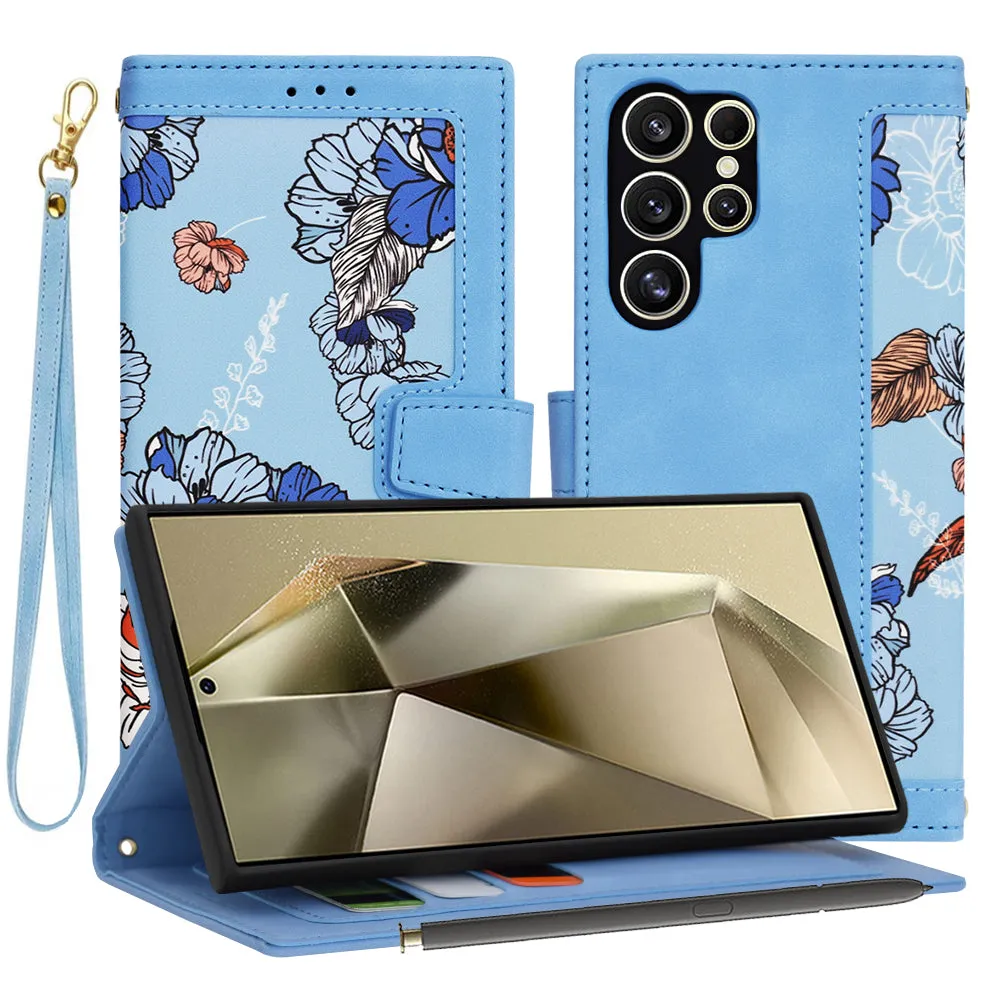 Custodia per Samsung Galaxy S24 Ultra S928, Techsuit, FlipCraft, Blu - immagine 1