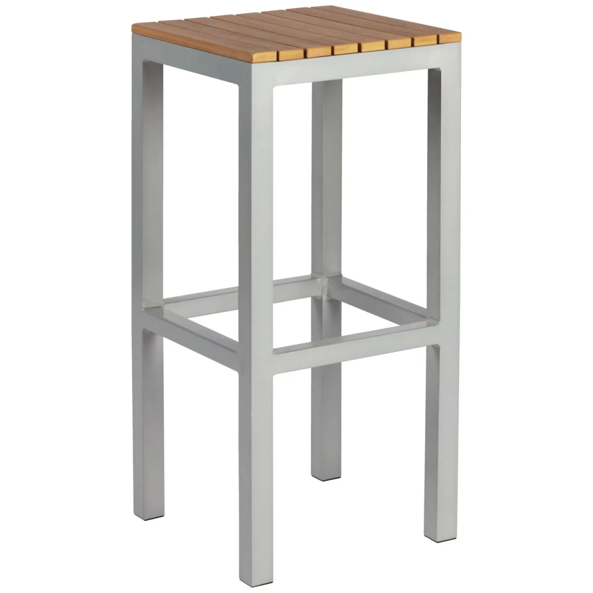 2x PULSIVA Sgabello da esterno Resistance; 35x35x75 cm (LxPxH); seduta marrone, struttura grigio; 2 pz. / Pacco - immagine 1