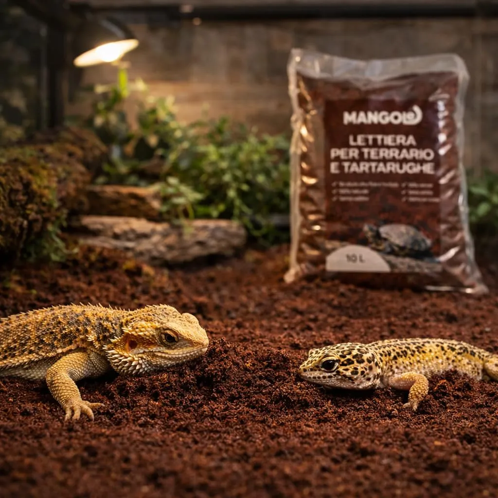 MANGOLè Lettiera per Tartarughe e Rettili 10 L Substrato Naturale per Terrari Terriccio Fine per Interramento e Deposizione Uova Made in Italy - immagine 4