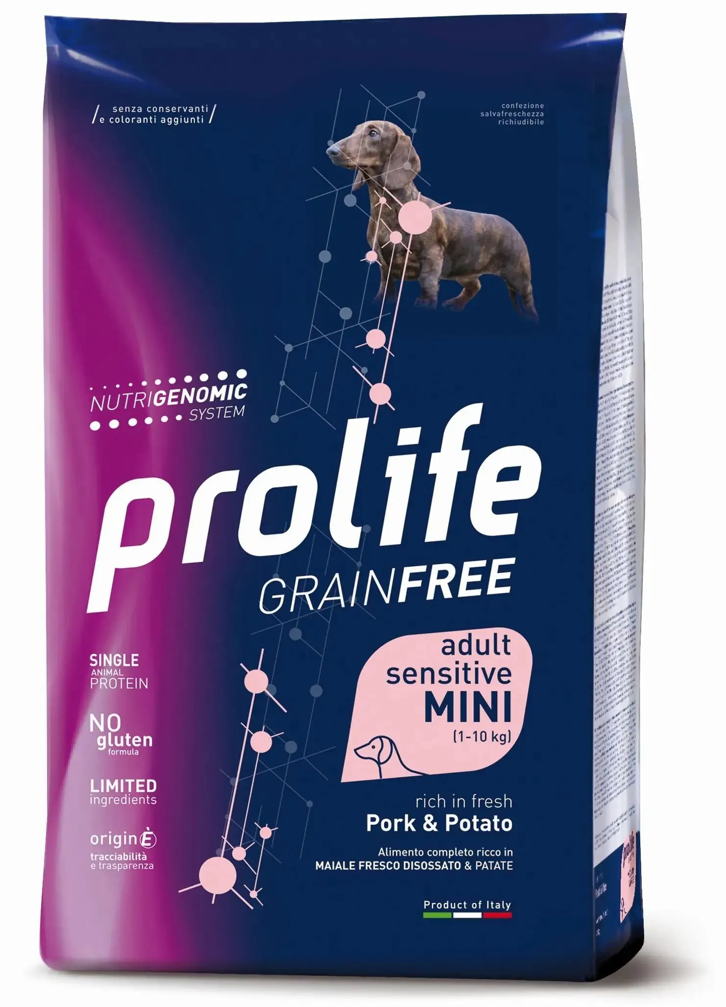 Prolife Grain Free Cane Adult Sensitive Mini Maiale e Patate 2 kg - Crocchette monoproteiche cane - immagine 1