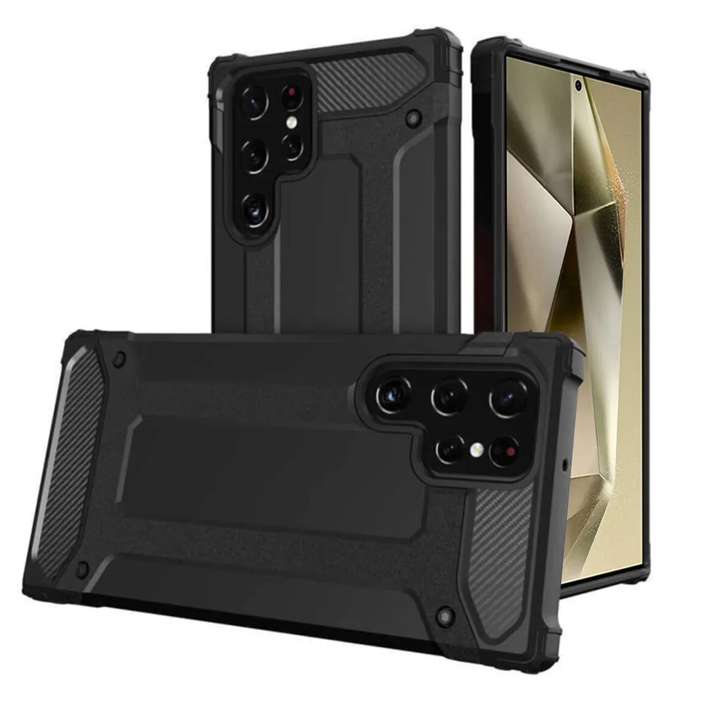 Custodia per Samsung Galaxy S24 Ultra S928, Techsuit, Hybrid Armor, Nera - immagine 1