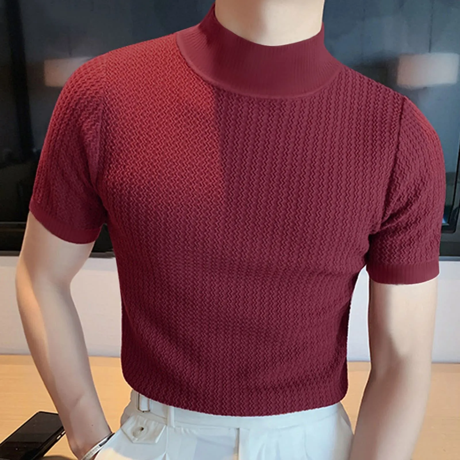 Duohropke Magliette Sportive da Uomo con Scollo a V Maniche Corte Muscolari, Canottiera da Palestra Sportiva, Stringer, Crop Top, Baggy, Workout, Tank Top, Bodybuilding, Fitness, Canottiere Estive da - immagine 2