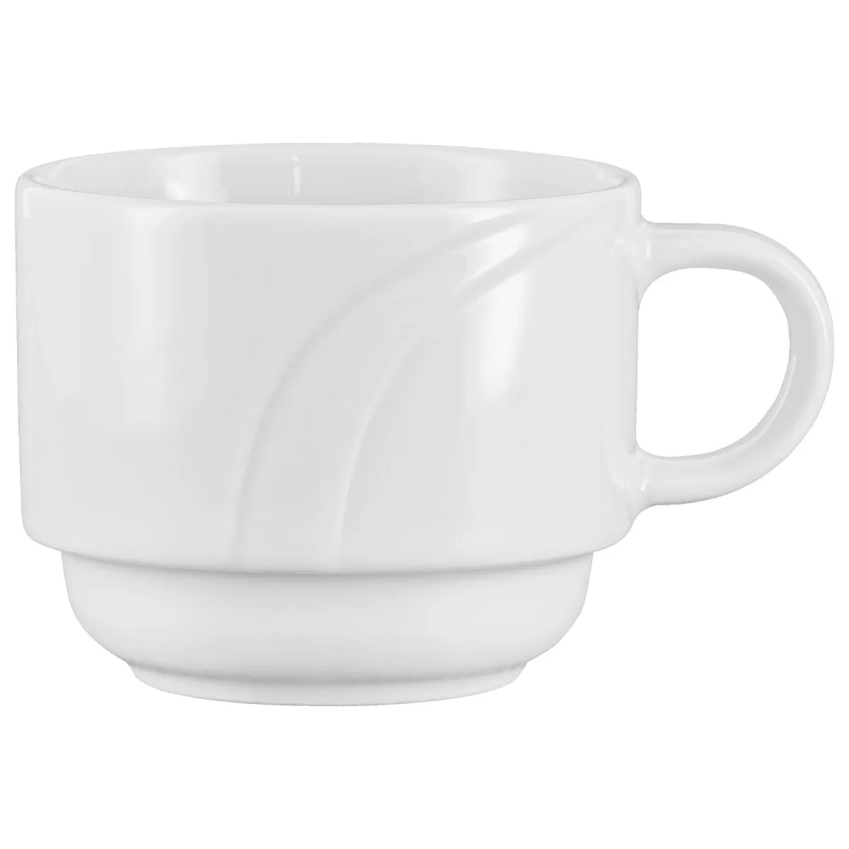 6x PULSIVA Tazza cappuccino Melody; 230 ml, 8x6.7 cm (ØxH); bianco; rotonda; 6 pz. / Pacco - immagine 1