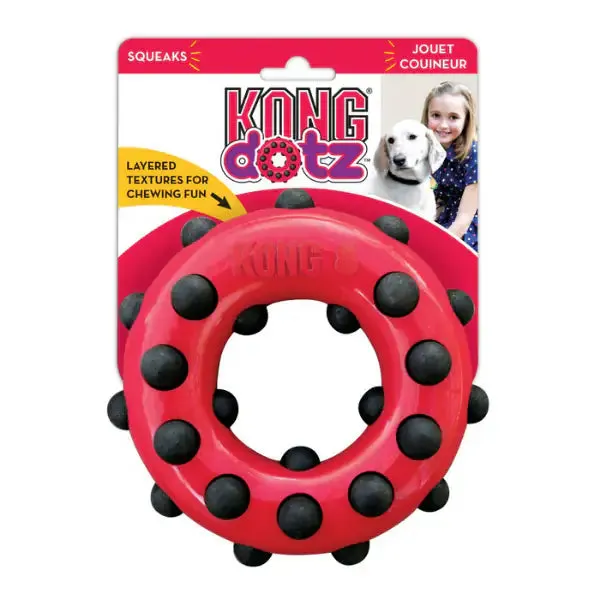 Kong Dotz Gioco per Masticazione Large Diametro 16,5 cm - Giochi per cani - immagine 1