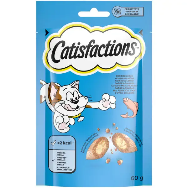 Catisfactions snack per gatto bustina 60 gr Salmone - immagine 1