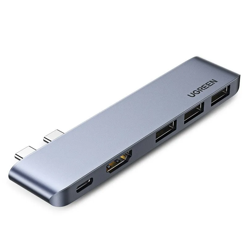 Hub USB-C UGREEN per Apple MacBook Pro / Air Series, 3 x USB-A 3.0 - 1 x USB-C - 1 x HDMI, Grigio - immagine 1