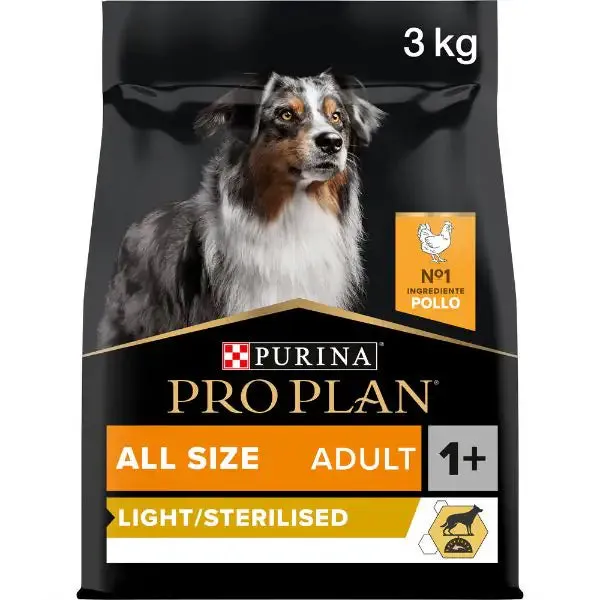 Purina Pro Plan Light Sterilised All Size Adult Crocchette Cane Pollo 3 kg - Croccantini per cani - immagine 1