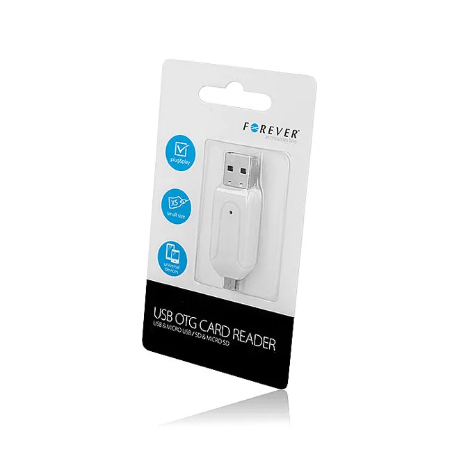 Lettore di Schede USB / microUSB Forever, SD - microSD, Bianco - immagine 1