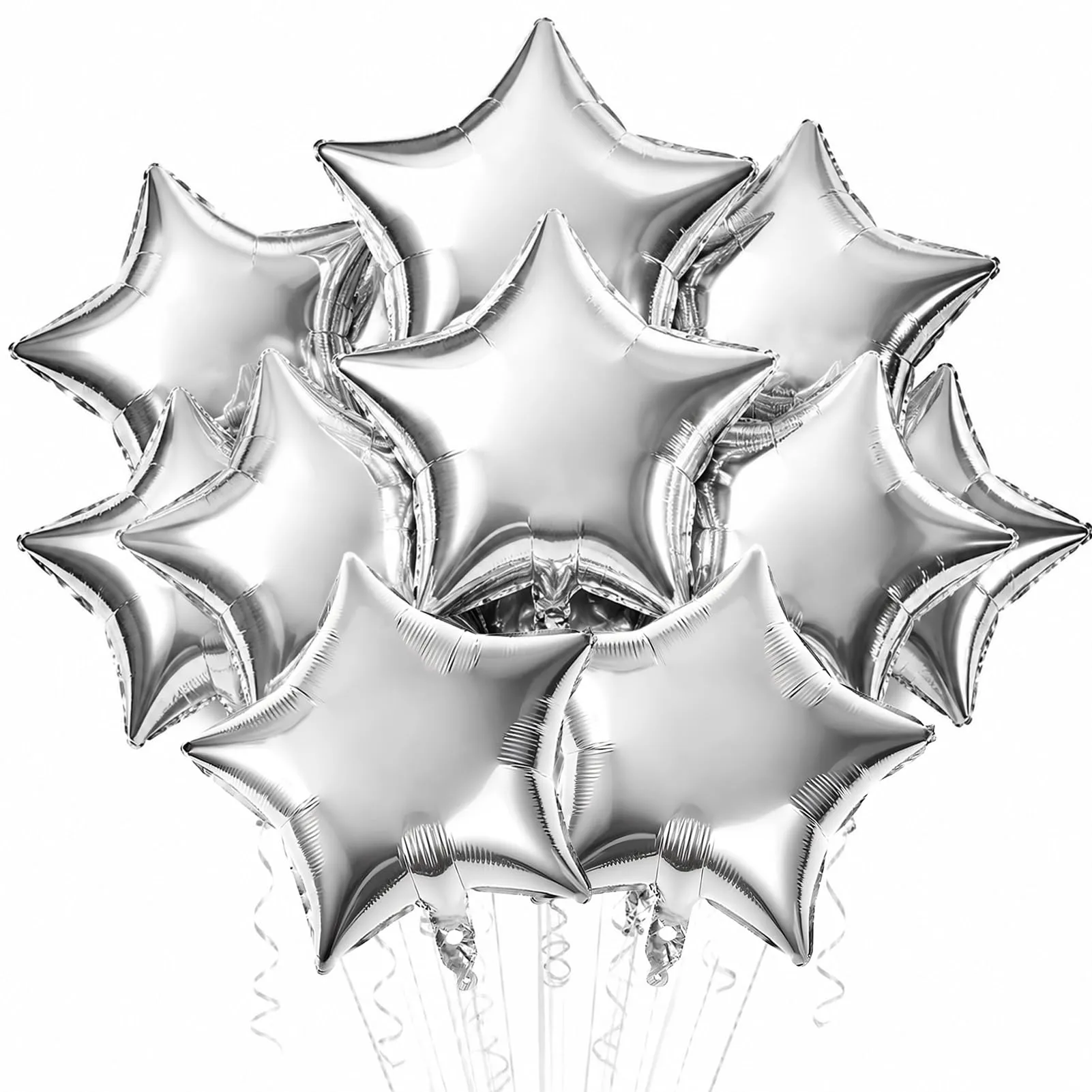 Palloncini Foil Stella argento,20 Pezzi Palloncino a forma di stella - immagine 1