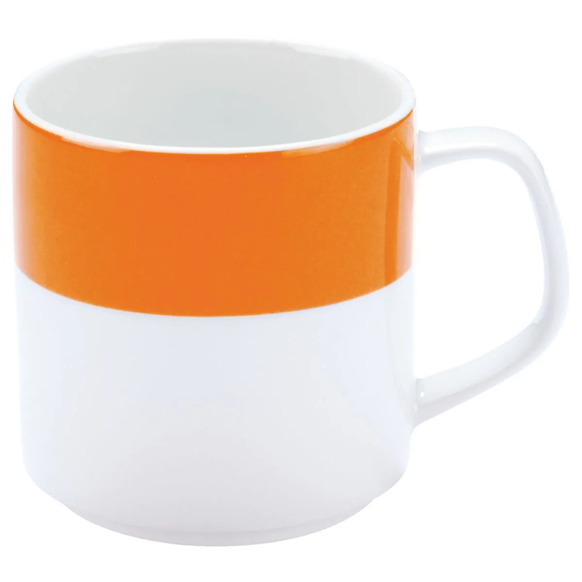 6x PULSIVA Tazza mug Multi-Color; 245 ml, 6x7.8 cm (ØxH); bianco/arancione; rotonda; 6 pz. / Pacco - immagine 1