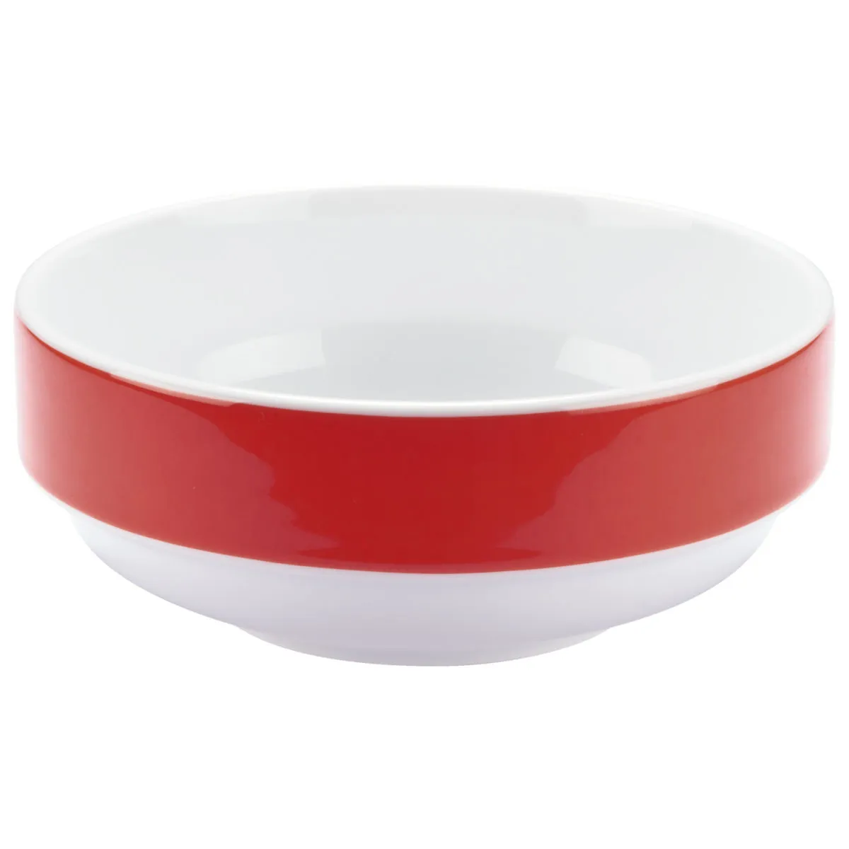 6x PULSIVA Ciotola Multi-Color; 302 ml, 12.3x5.2 cm (ØxH); bianco/rosso; 6 pz. / Pacco - immagine 1