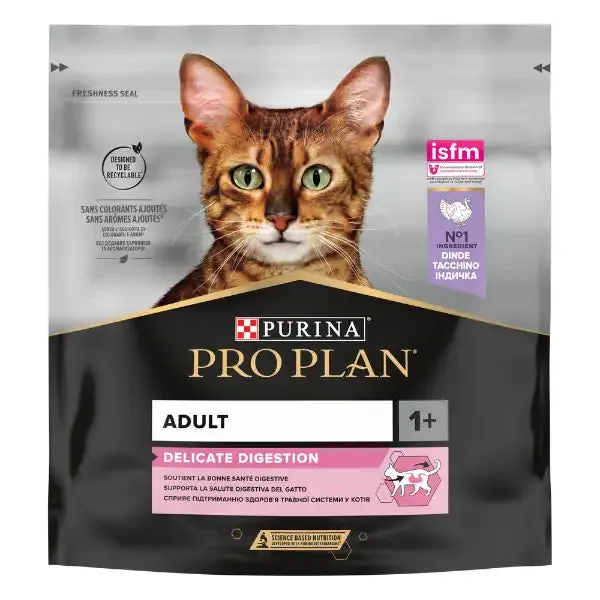 Purina Pro Plan Delicate Digestion Adult 1+ con Tacchino 400 gr - Croccantini per gatti - immagine 1