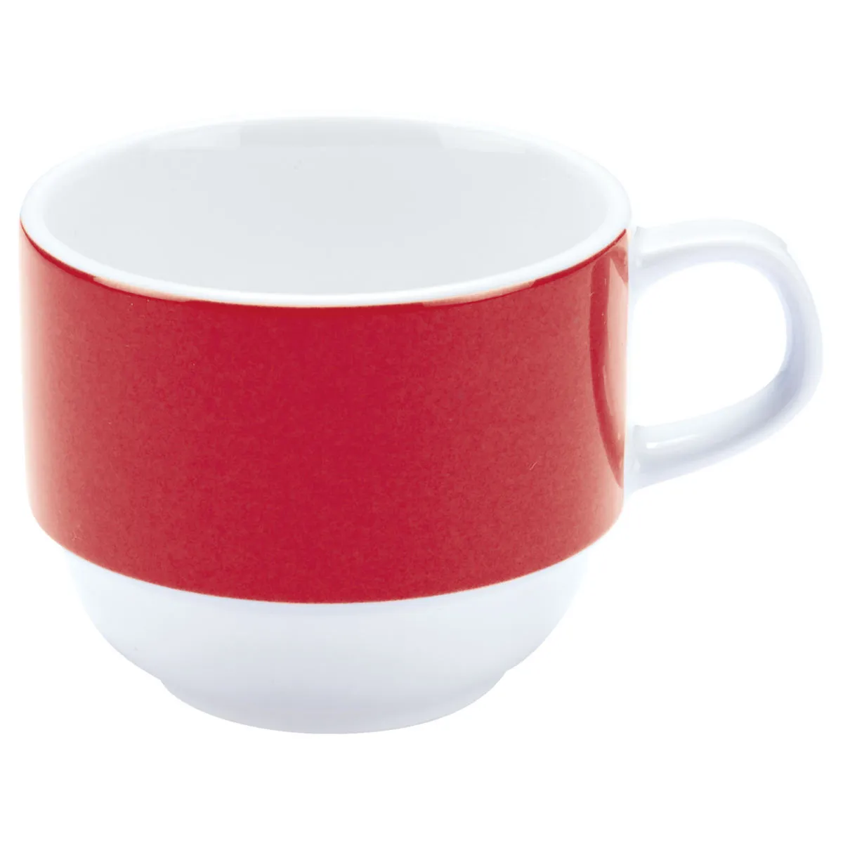 6x PULSIVA Tazza cappuccino Multi-Color; 160 ml, 7x6 cm (ØxH); bianco/rosso; rotonda; 6 pz. / Pacco - immagine 1